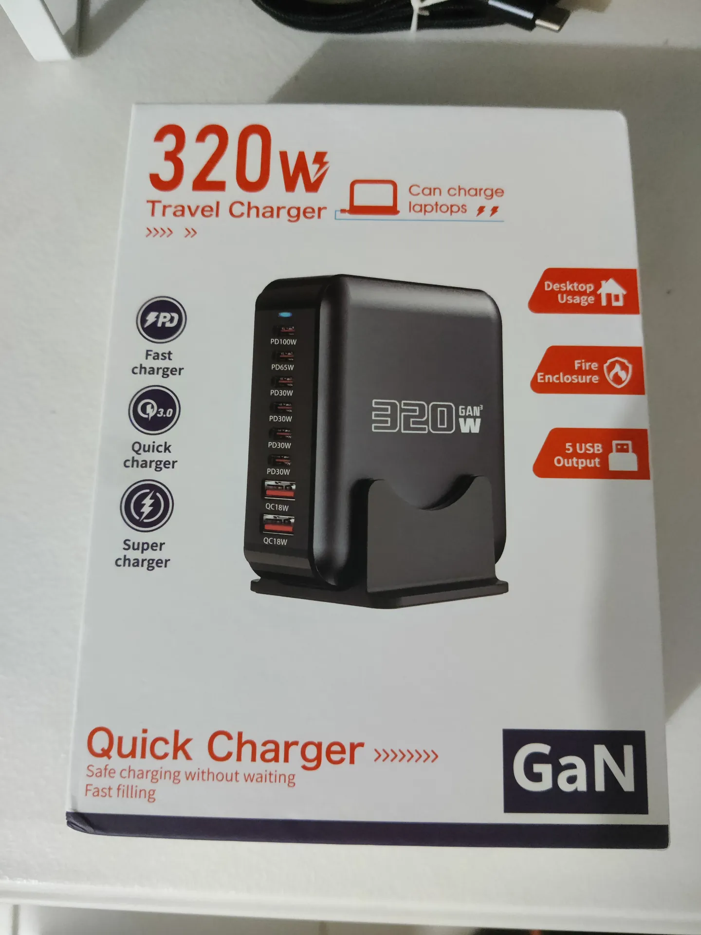 320W GaN 3 (8-Port) USB Type-C / PD 3.0 / QC 3.0 Charging Station